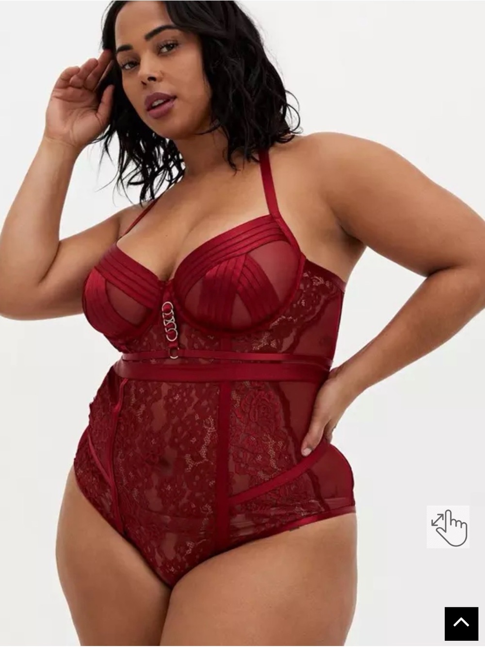 Torrid Lace Caged Bodysuit‎ Lingerie Size 4X NWT Wire Burgundy Red Plus Size